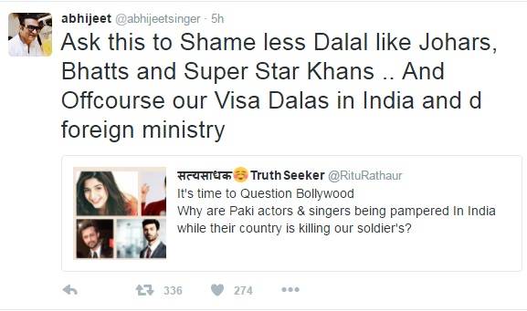 Abhijeet Bhattacharya, Karan Johar, Mahesh Bhatt, Abhijeet Bhattacharya Twitter, Abhijeet Bhattacharya Tweet, Abhijeet Bhattacharya controversy, Uri Attack, Bollywood Attack on Uri