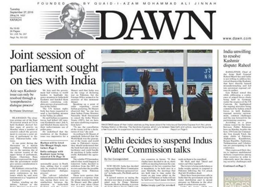 sushma swaraj, pakistani media, pak media on india, sushma speech unga, indus waters treaty, india pressurising pakistan, india-paksitan relations, pakistan attacking india, pakistani media covering uri, pak media on india, express tribune, dawn news, pakistan observer, India news, Internartional news, jansatta