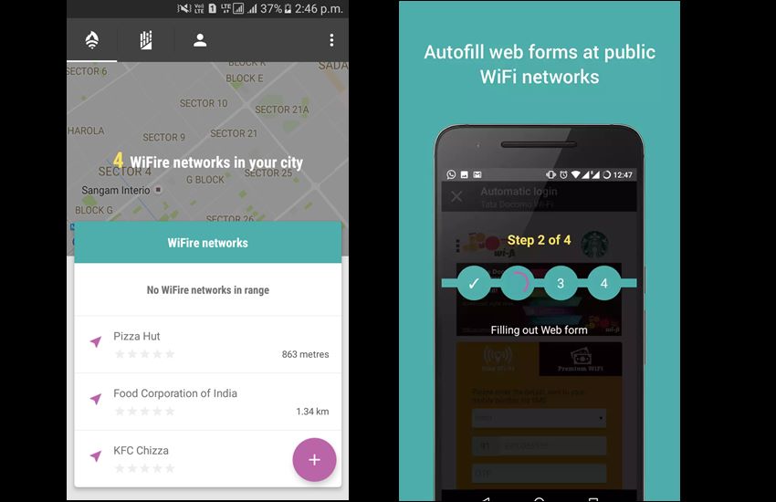 WiFire ऐप इस तरह काम करती है।