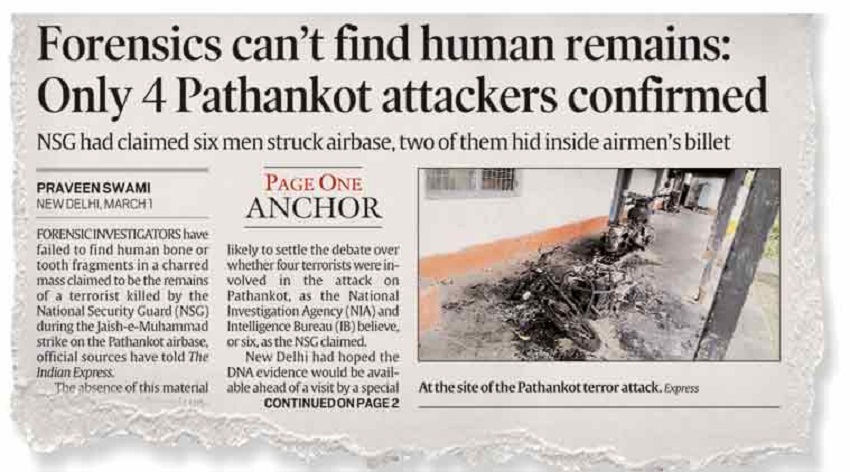 इंडियन एक्सप्रेस में दो मार्च को प्रकाशित खबर। (एक्सप्रेस फोटो)