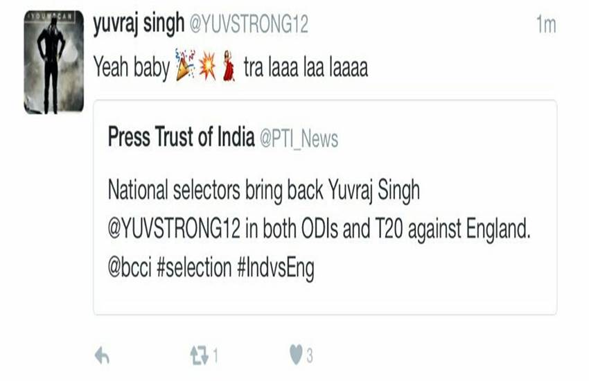 yuvraj singh, yuvraj singh indian cricket team, yuvraj singh team india, yuvraj tweet, yuvraj cricket, india england ODI team, cricket 