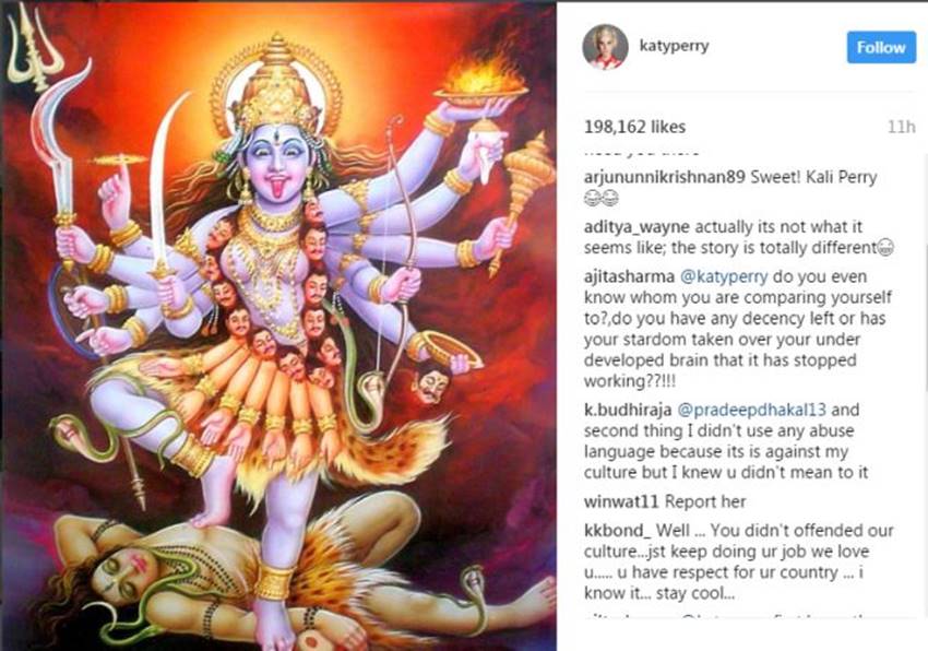 Katy Perry, Katy Perry Songs, Kali, Goddess Kali, Katy Perry Posts Kali, Katy Perry On kali, Kali image, Chained To Rhythm, Katy Perry fans, Hollywood, International Pop icon, Entertainment, Hindi news