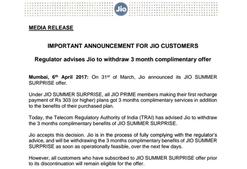 jio Summer Surprise