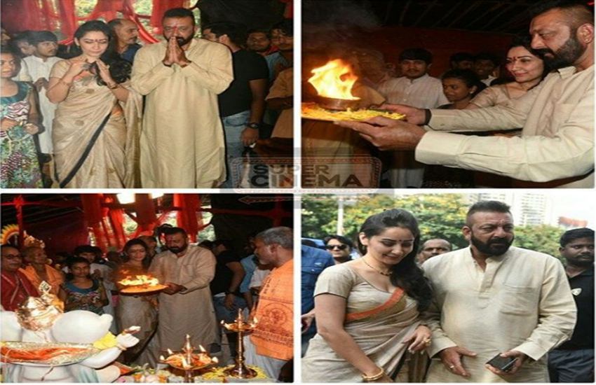 sanjay dutt, sanjay dutt actor, sanjay dutt bollywood actor, bollywood actor sanjay dutt, ganesh song, ganesh pooja, lokhandvala, ganesh chaturthi, entertainment, entertainment news in hindi, jansatta