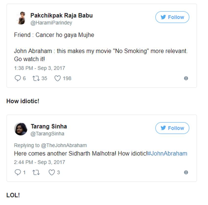 John Abraham, Sidharth Malhotra, bollywood celebs, celebs troll on social media, actress wrong post on twitter, John Abraham, Sidharth Malhotra, bollywood celebs, celebs troll on social media, actress wrong post on twitter, John Abraham, Sidharth Malhotra, bollywood celebs, celebs troll on social media, actress wrong post on twitter, bollywood news, television news, bollywood actress, bollywood news in hindi, bollyood updates