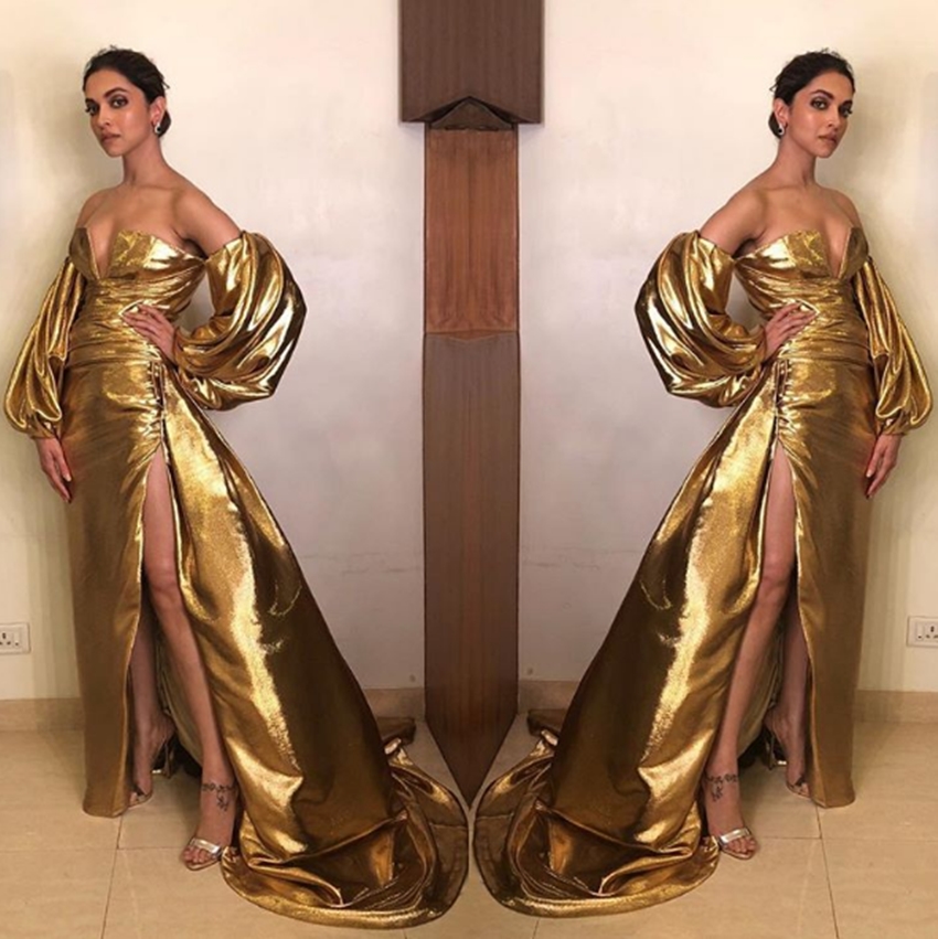 Deepika Padukone, Lux Golden Rose Awards, Monisha Jaising, Shaleena Nathanim, Padmavati, Golden Dress, Deepika Outfit, Deepika Trolled, Instagram