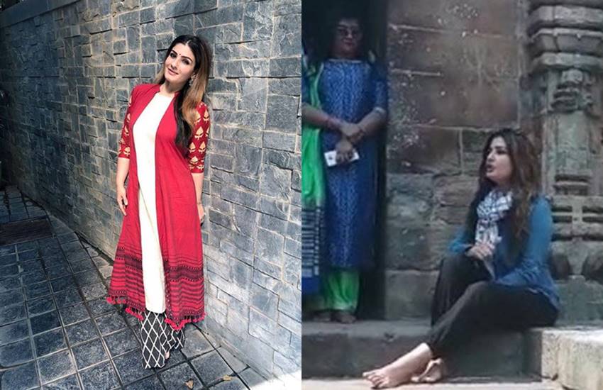 Raveena Tandon, Raveena Tandon fir, Raveena Tandon case, fir against Raveena Tandon, Raveena Tandon pics, Raveena Tandon photos, Raveena Tandon wallpapers, Raveena Tandon hot pics, Shooting An Advertisement, Sri Lingaraj Temple, Sri Lingaraj Temple shooting, photo gallery