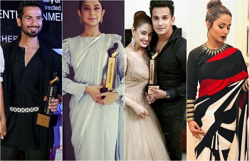 Dadasaheb Phalke Excellence Awards 2018, Dadasaheb Phalke award, shahid kapoor, hina khan, diljit dosanjh, shilpa shetty, jennifer winget, vikas gupta, yuvika chaudhary, shahid kapoor got the award see pictures, hina khan got the award, see pictures of Dadasaheb Phalke Excellence Awards 2018, entertainnment news, bollywood news, television news, entertainnment news, bollywood news, television news