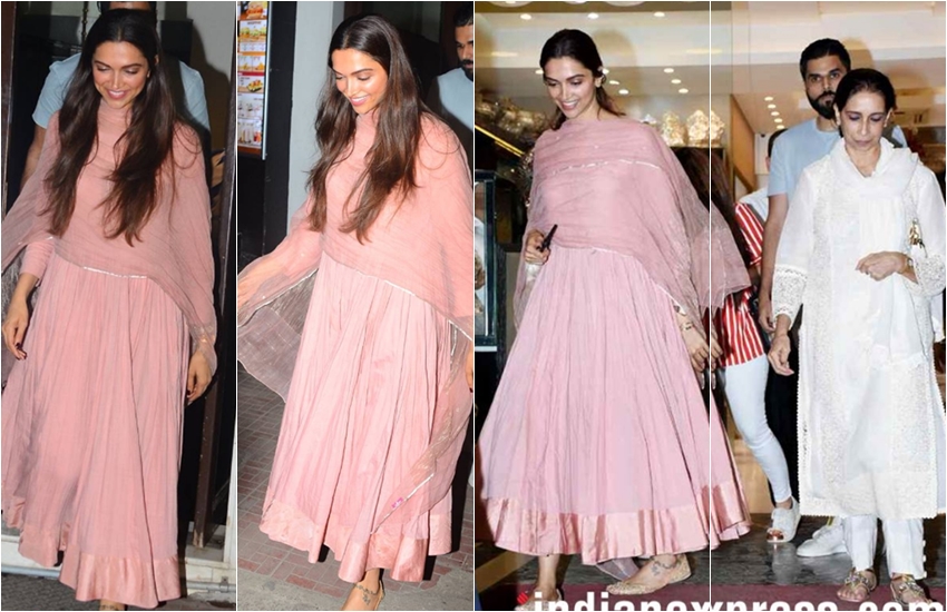 Deepika padukone, deepika day out with mom ujjala, deepika for shopping with mom ujjala, deepika buying jwellery in bandra, deepika padukone and mum ujjala in mumbai, deepika padukone in light summer pink anarkali, deepika ranveer wedding bells ringing, entertainment news, bollywood news, television new, entertainment news, bollywood news, television news