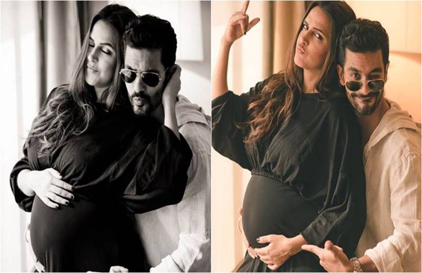 Neha dhupia with angad bedi, neha dhupia and angad bedi celeb couple, neha and angad going to be parents soon, neha shared pictures with her flowed baby bump, neha dhupia, entertainment news, bollywood news, television news, entertainment news, bollywood khabren, entertainment news