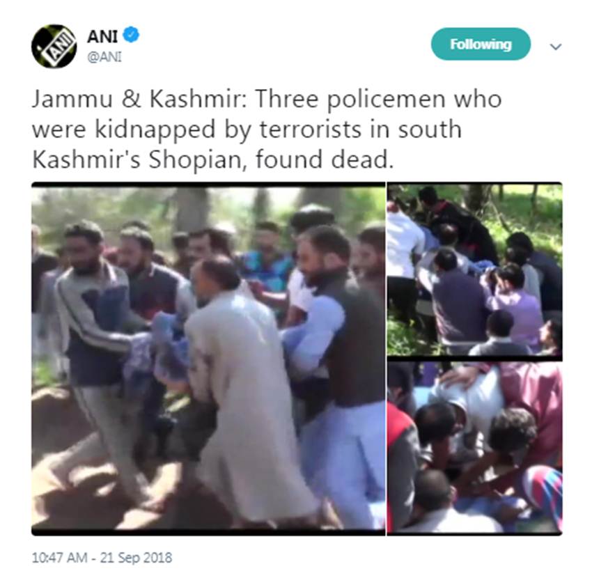 Jammu and Kashmir, 3 Policemen, SPO, Kidnapped, Terrorists, South Kashmir, Shopian, Dead, Encounter, Security Forces, Sumlar, Bandipora, Jammu and Kashmir, National News, Hindi News 