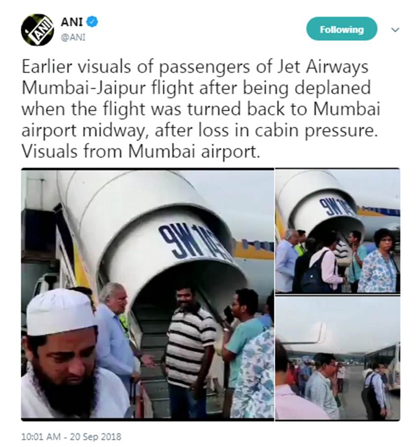 Jet Airways Flight, Mumbai-Jaipur Flight, Turned Back, Returns, Mumbai, Mid-air, Crew, Forgot, Switch, Cabin Pressure, Passangers, Nose, Ear, Bleeding, Complained, Headache, Treatment, Mumbai Airport, Mumbai News, Maharashtra News, State News, Hindi News