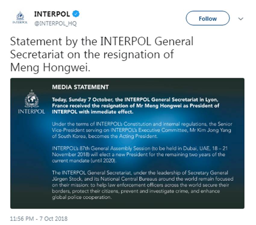 Interpol Chief Meng Hongwei, Interpol Chief, Meng Hongwei, Detained, Investigation, China, Government, Resigns, Interpol, International News, Hindi News