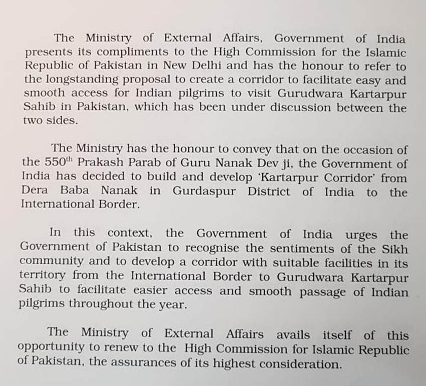 Gurudwara Kartarpur Sahib Corridor, Kartarpur Sahib Corridor, Good News, Sikh Community, Sikhs, PM Narendra Modi, Modi Cabinet, Arun Jaitley, Finance Minister, Press Conference, Guru Nana Dev Jayanti, Guru Nanank Dev, Develop, International Border, Pakistan, Request, Navjot Singh Siddhu, International Border, India News, National News, Hindi News