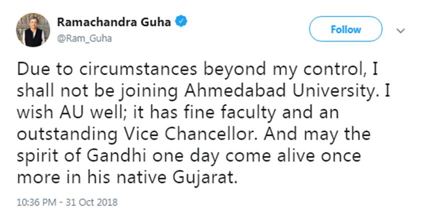 ramchandra guha, ramchandra guha ahmedabad university, ramchandra guha abvp, abvp, abvp gujarat, ahmedabad university, ramchandra guha books, ramchandra guha, historian, gujrat university, bjp, abvp, anti national, warning, state news, national news, hindi news