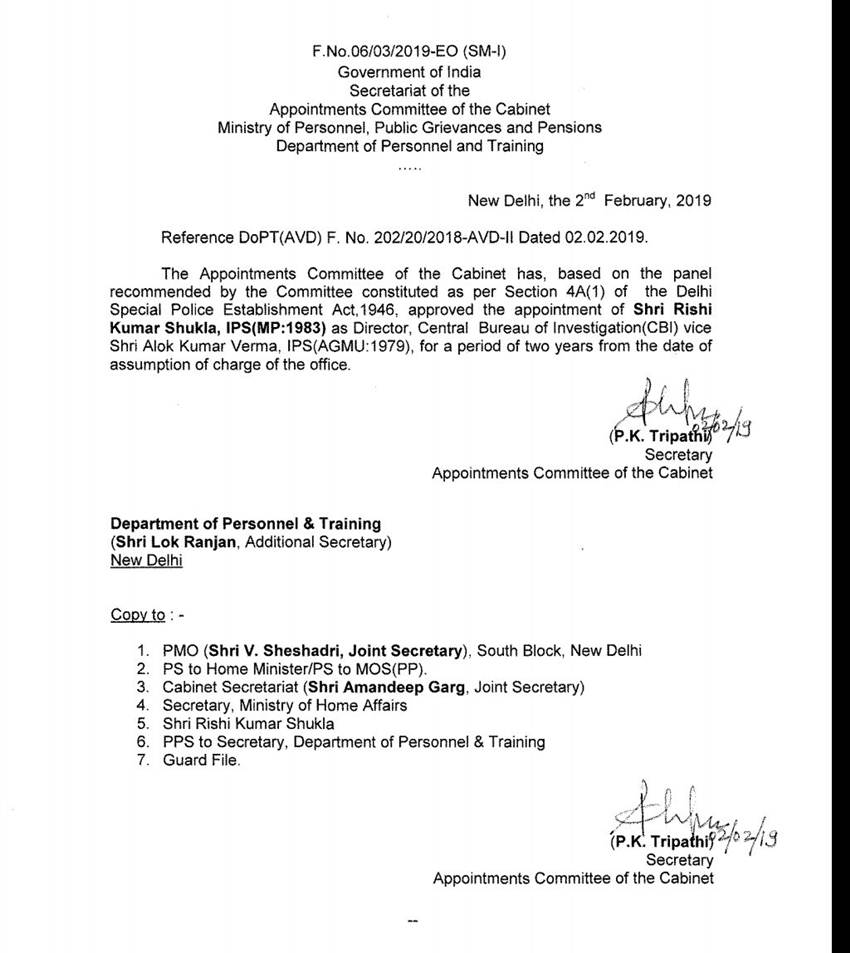 CBI Case, New CBI Director, IPS Rishi Kumar Shukla, Central Bureau of Investigation, Alok Verma, M Nageshwar Rao, Narendra Modi, Prime Minister, National News, Hindi News
