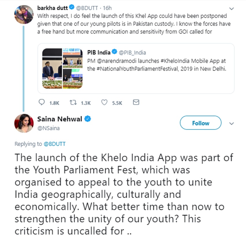 Saina Nehwal, Barkha Dutt,