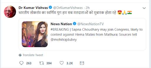 kumar vishwas tweet