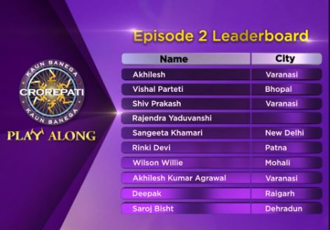 kbc play along, kbc play along winner, kbc play along leader, kbc, kbc 11, kbc 2019,sony liv, kbc play along online, kbc play along 2019, kaun banega crorepati