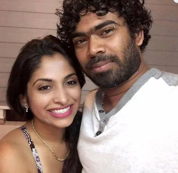 Lasith Malinga wth widfe tanya