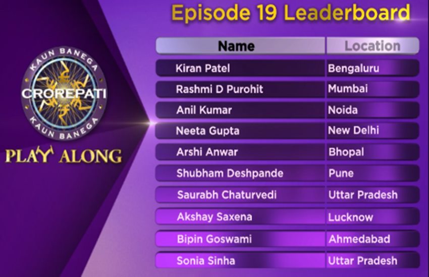 kbc play along episode 19