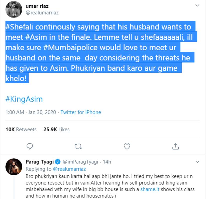 Bigg Boss 13, asim riaz, shefali jariwala, parag tyagi, sidharth shukla, Asim himanshi, asim riaz and shefali jariwala fight, asim riaz and parag tyagi, asim riaz brother Vikas gupta asim riaz, Asim Umar,Asim Sidharth Shukla, Shefali Jariwala, shehnaaz gill, paras chhabra, mahira sharma, vishal aditya singh, Rashami desai, arti singh, bigg boss latest news, bigg boss latest update