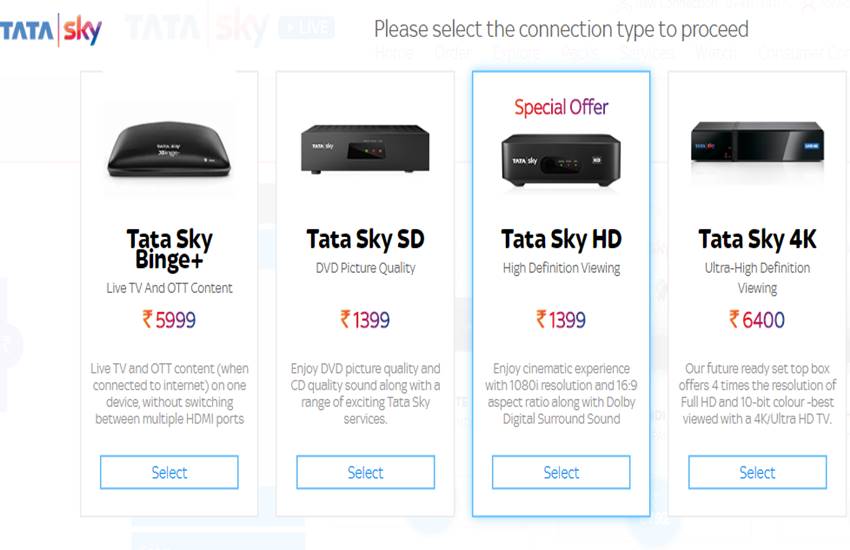 Tata Sky HD set top box
