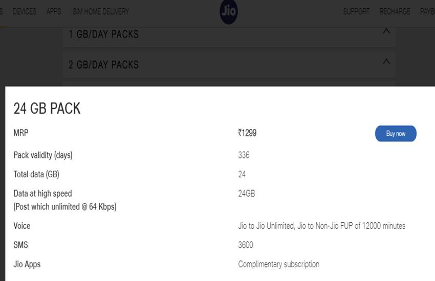 Reliance Jio 1299 Plan