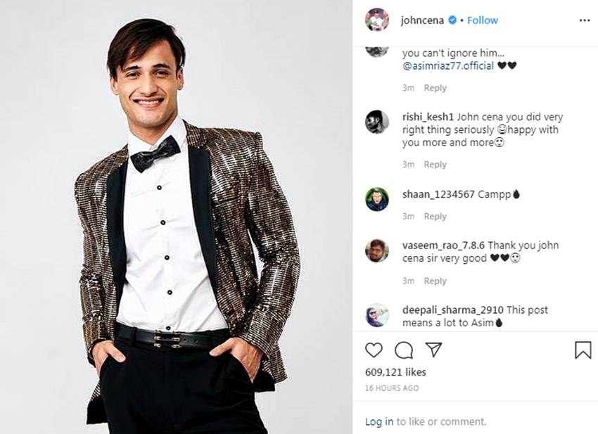 Bigg boss 13, Asim riaz, john cena, Asim Riaz Bigg boss 13, asim riaz gf, john cena instagram, john cena movies and tv shows, john cena wife, john cena age, bigg boss 13 news, paras, mahira sharma, sidharth shukla