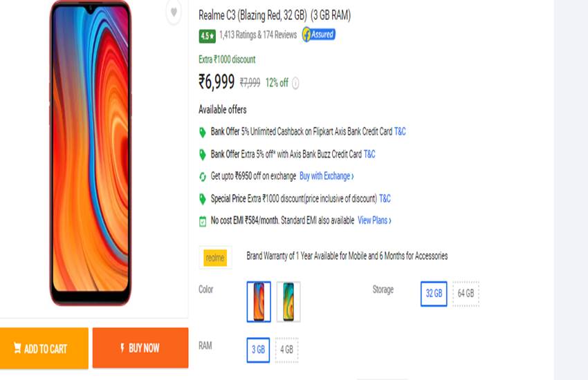 Realme C3 Flipkart Sale