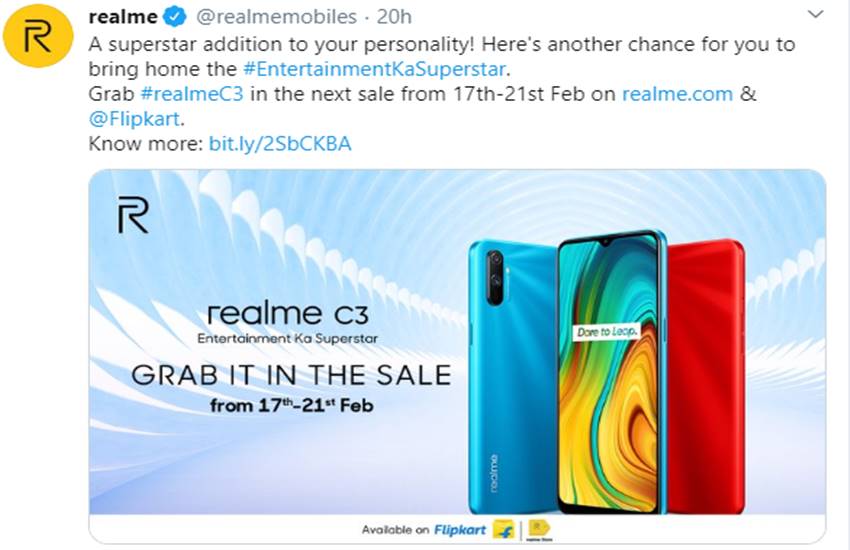 Realme C3 Flipkart Sale
