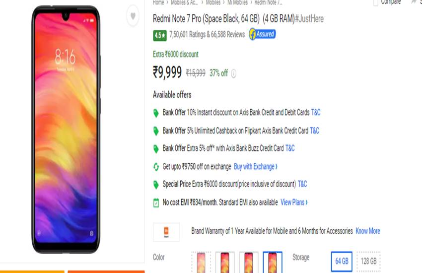 Redmi Note 7 Pro flipkart offers