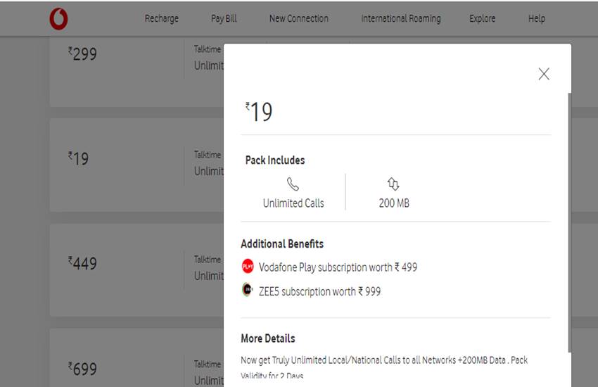 Vodafone Recharge Plans
