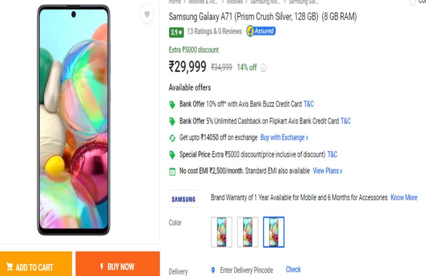 Samsung Galaxy A71 Price in India