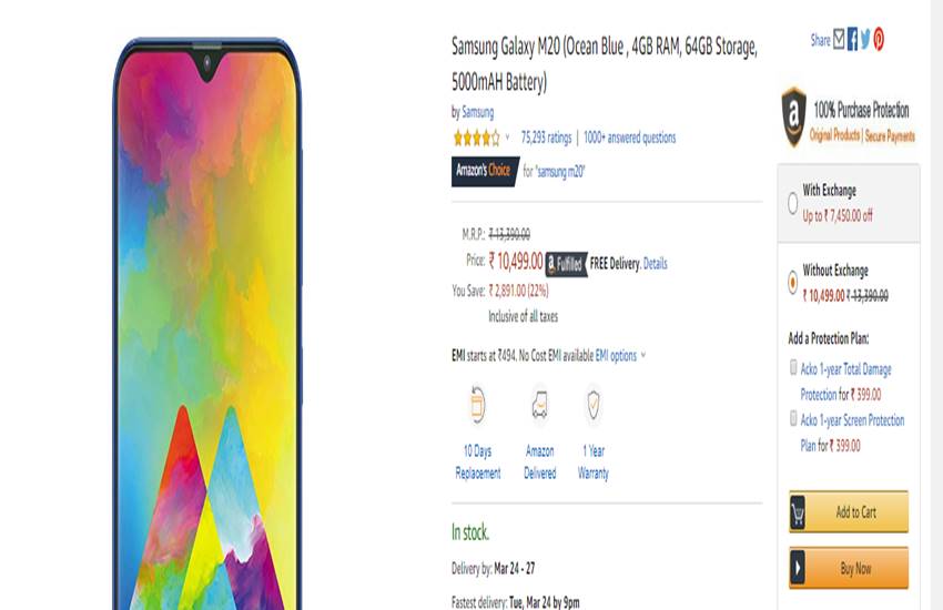 Samsung Galaxy M20 Price in India