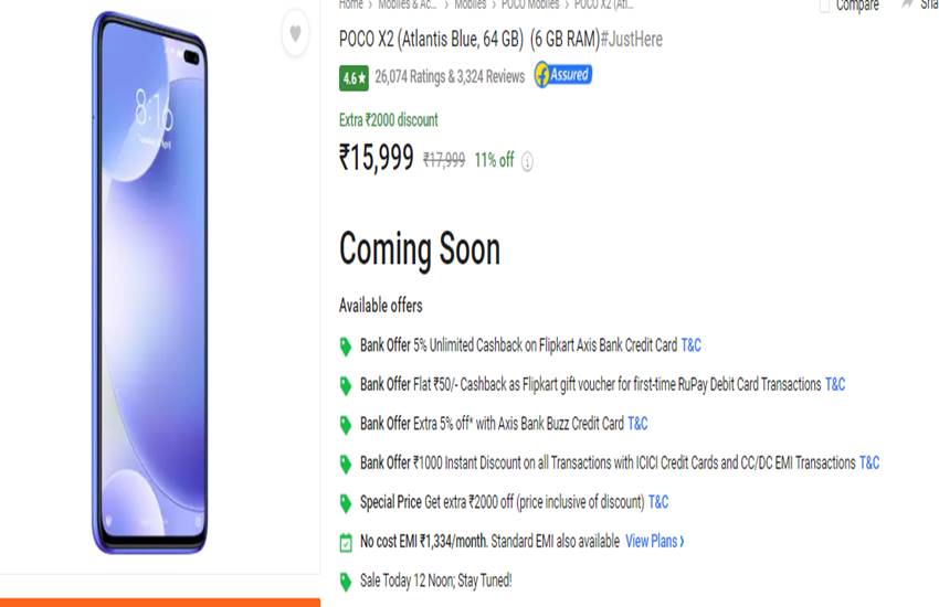 Poco X2 Price in India