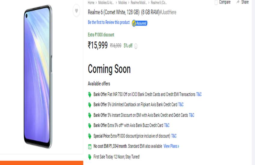 Realme 6 Price in India