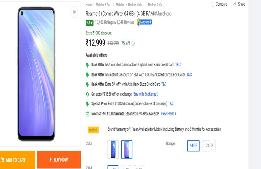 Realme 6 Price in India
