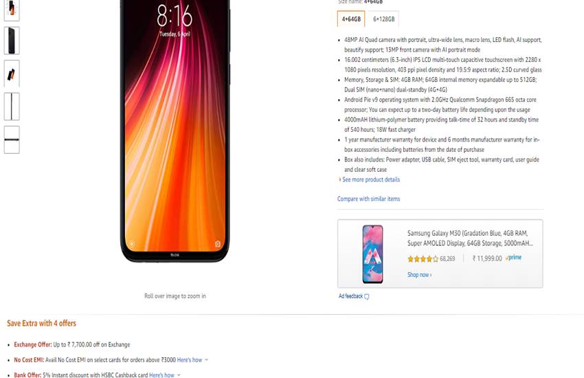 Redmi Note 8 Price in India