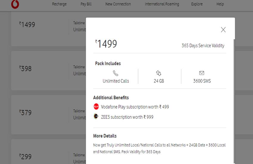 Vodafone Recharge Plans
