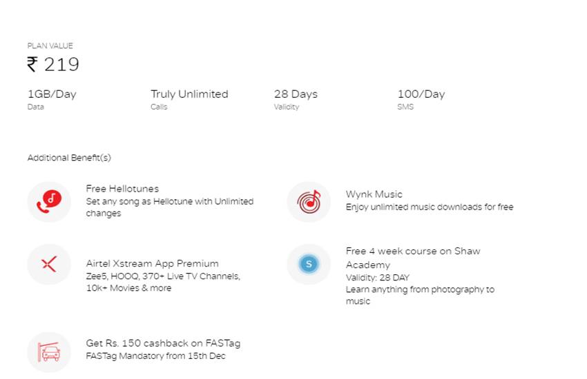 Airtel Recharge Plans