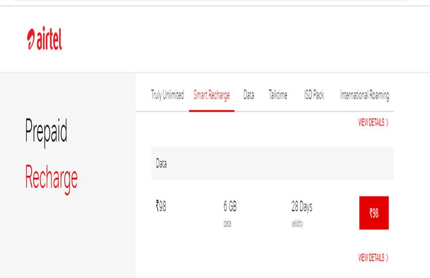 Airtel Recharge Plan List 2020