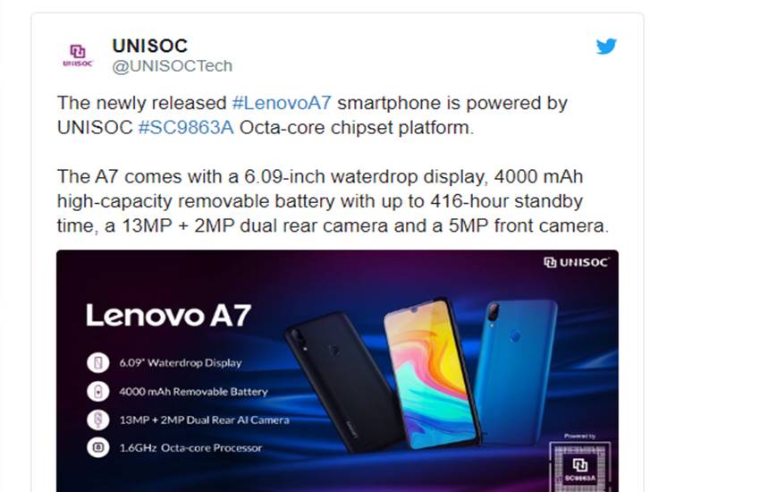 Lenovo A7 Price