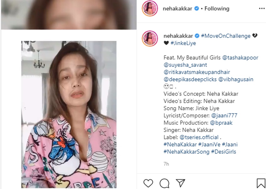 Neha Kakkar, Neha Kakkar instagram, Neha Kakkar video, Neha Kakkar breakup, Neha Kakkar boyfriend, नेहा कक्कड़, Neha Kakkar Song, Jinke Liye song, Jinke Liye, B Praak, B Praak video,b praak song, jaani, entertainment, bollywood