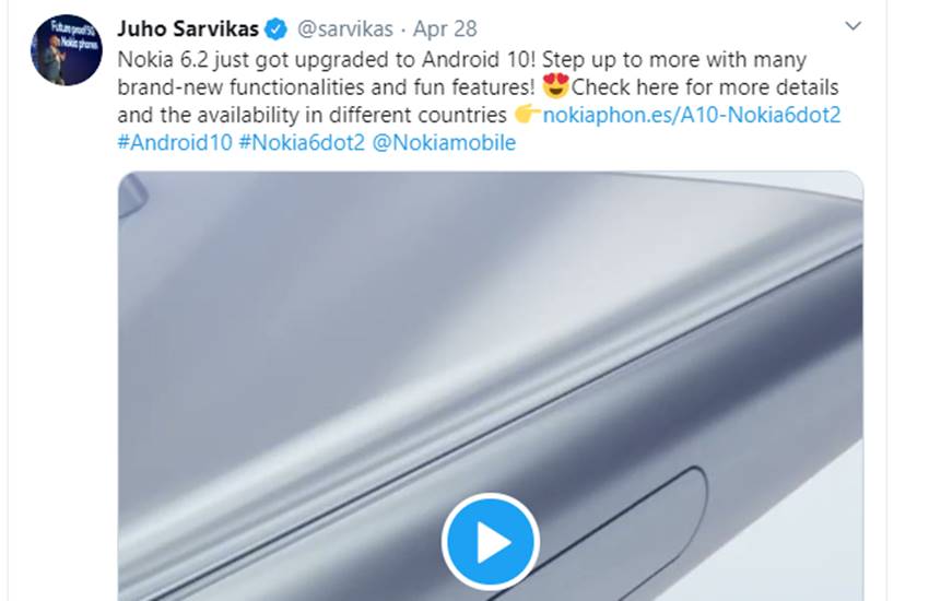 Nokia 6.2 Android 10 Update