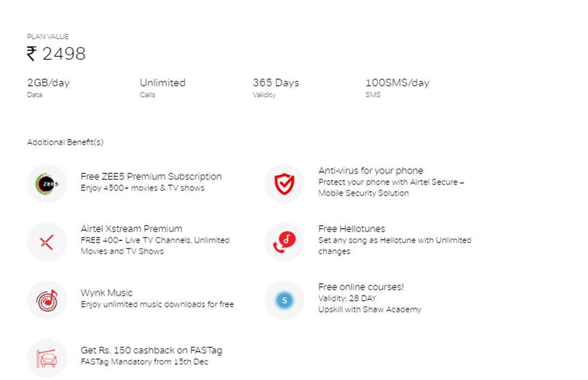 Airtel 2498 Plan