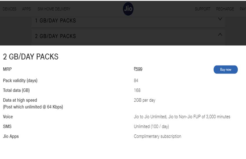Reliance Jio Recharge Plans