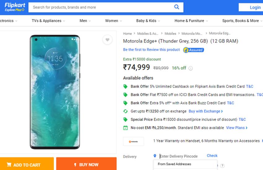 Motorola Edge Plus Price in India, Flipkart Offers