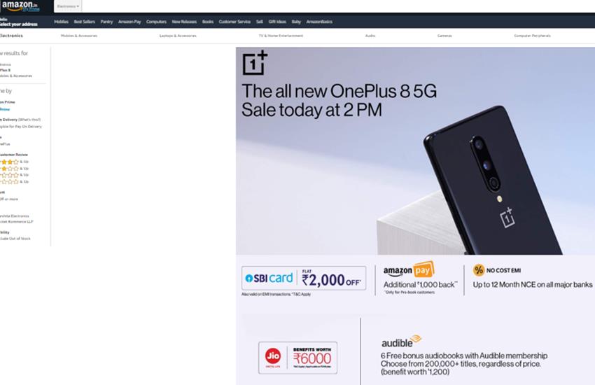  OnePlus 8 Amazon Sale