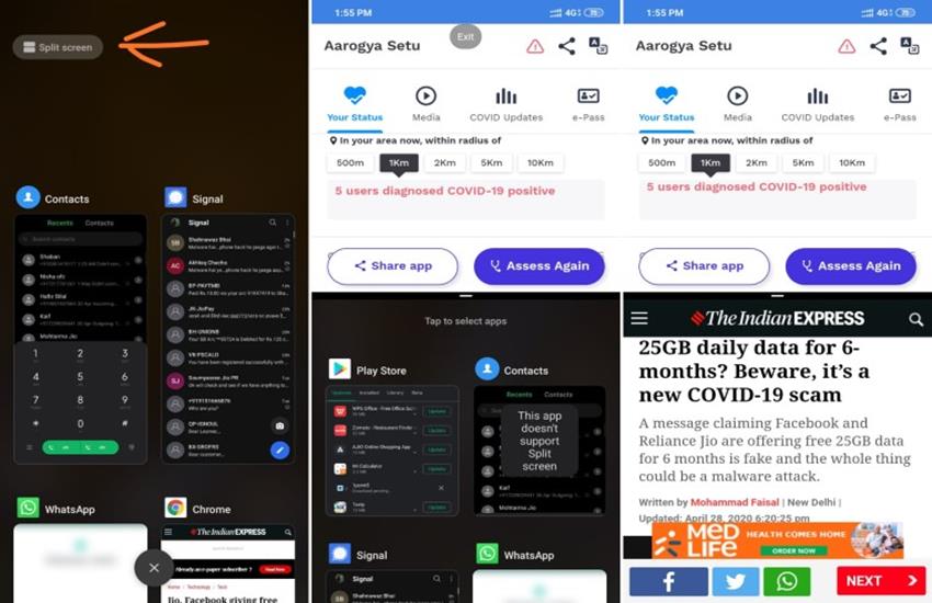 Split Screen Android Phone